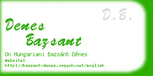 denes bazsant business card